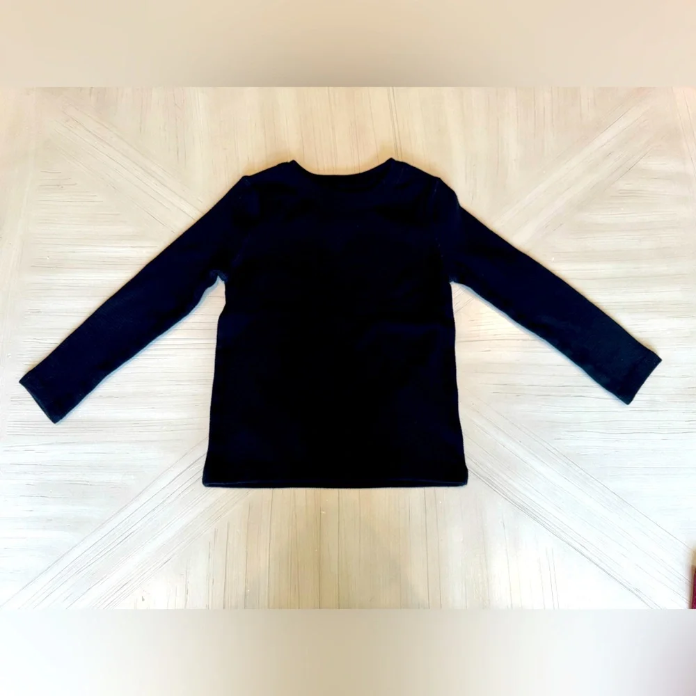 Old Navy Black Waffle Knit Thermal Long Sleeve Shirt - Size 4T Toddler
